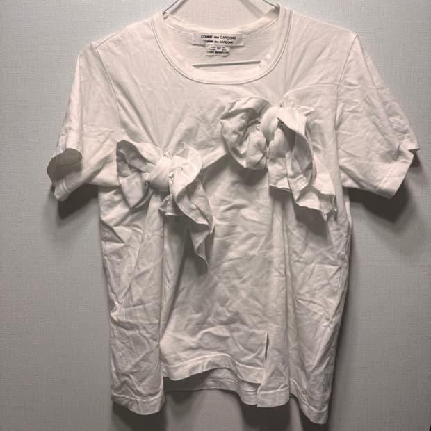 꼼데가르송 꼬무꼬무 리본 티셔츠