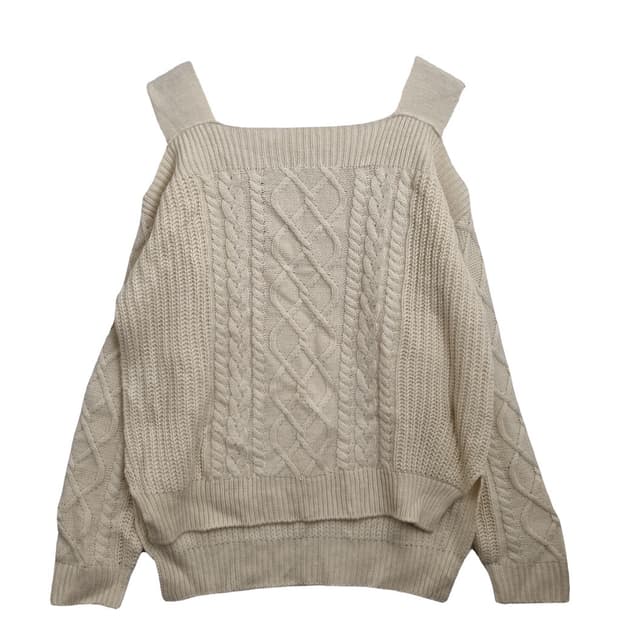 ONE WAY 꽈베기 오프숄더 니트 