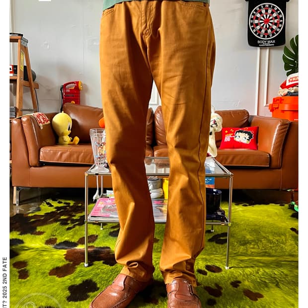 BEAMS Relaxed Camel Cotton Chino Pants