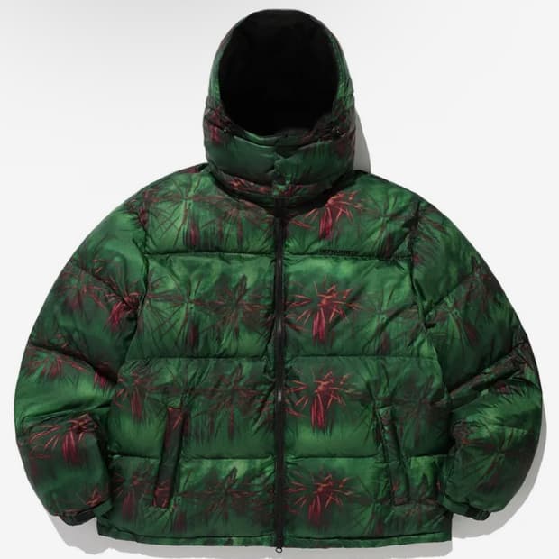 이스트쿤스트 후디드 다운 퍼 자켓 패딩 그린