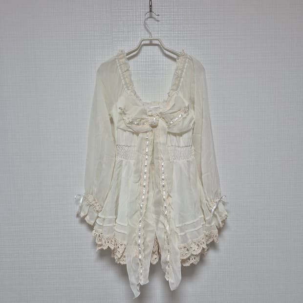 리즈리사 샘플 초고전템 럭셔리 히메갸루 원피스 아이보리