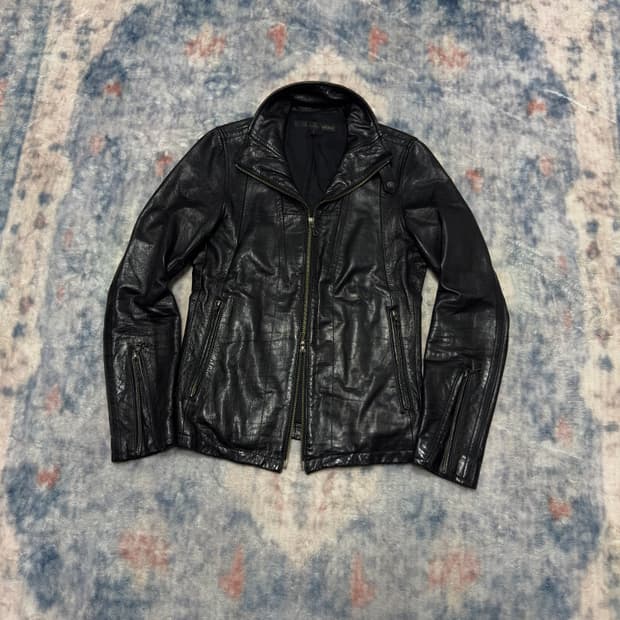 Schlussel 00s lamb skin rider jacket