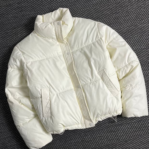 빈티지 우먼스 유광 크롭 패딩y 3355