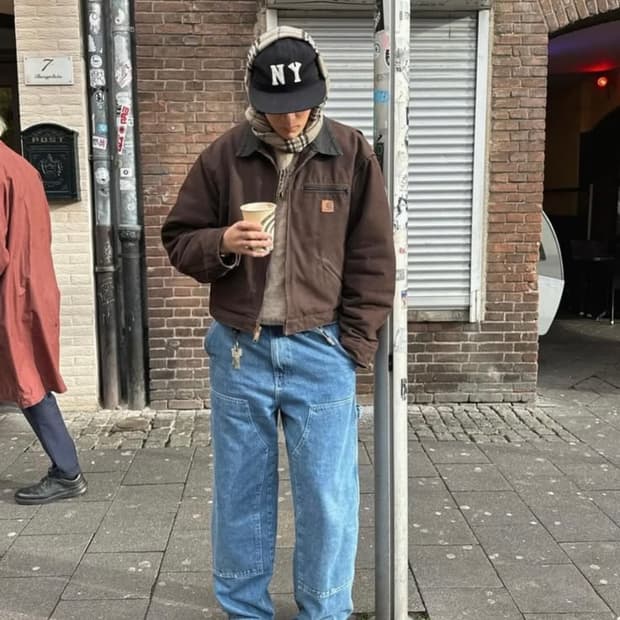 (데드스탁)칼하트 더블니 카펜터 데님 팬츠 38x30