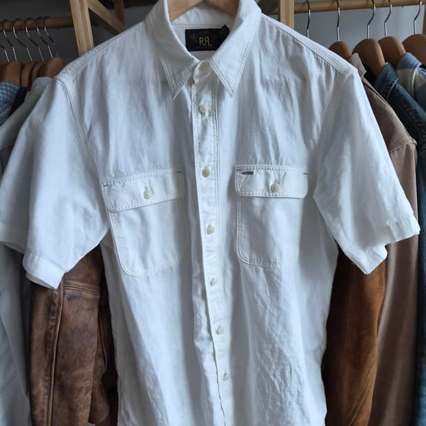RRl 화이트 반팔 셔츠 m