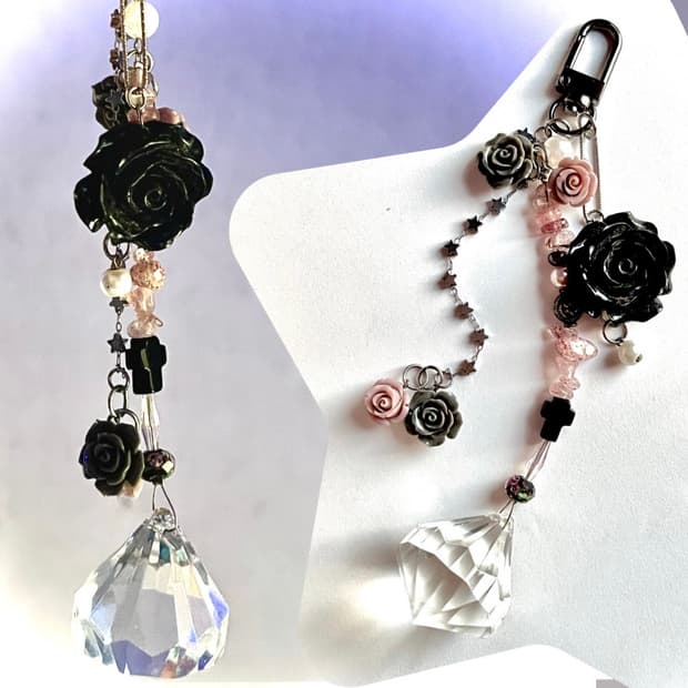 장미꽃 샹들리에 핸드메이드 키링