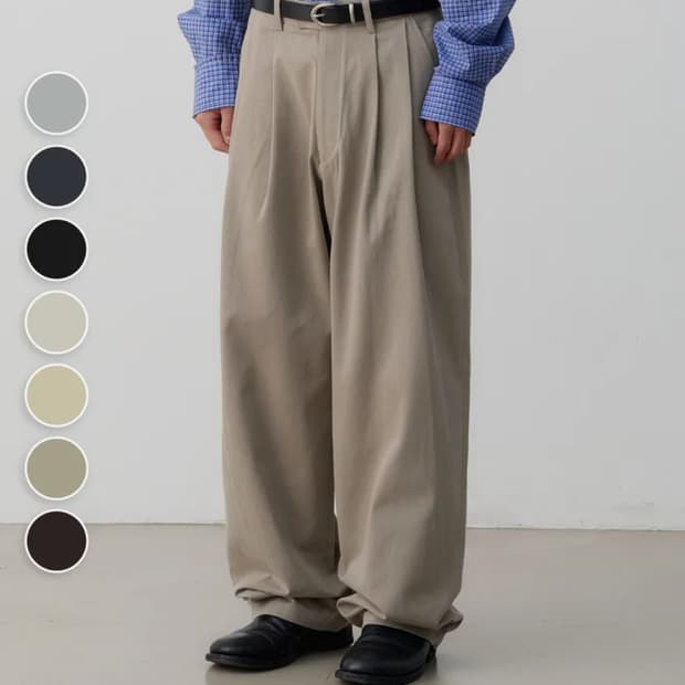 노운 와이드 치노팬츠 카키베이지