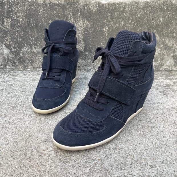 [38] ASH 네이비 스웨이드 웨지힐 스니커즈 (245)
