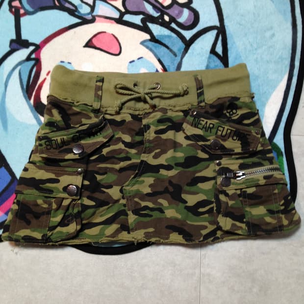 고스트오브할렘 펑크 카모 스커트