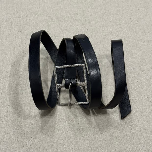 Bed J.W. Ford 실버925 빅버클 레더 벨트