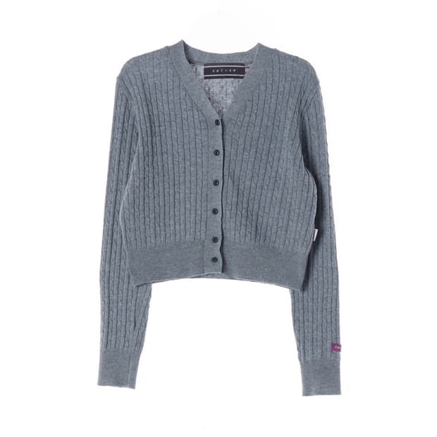 로맨틱크라운 x 타게토 콜라보 케이블 니트 가디건 F