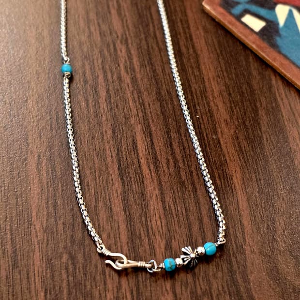 Surgical/silver925 터키석 point nacklace