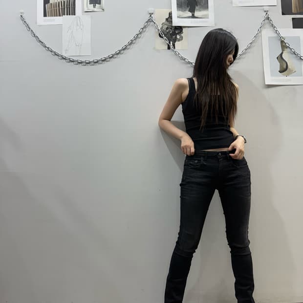 R13 그런지 데님 스트레이트 진