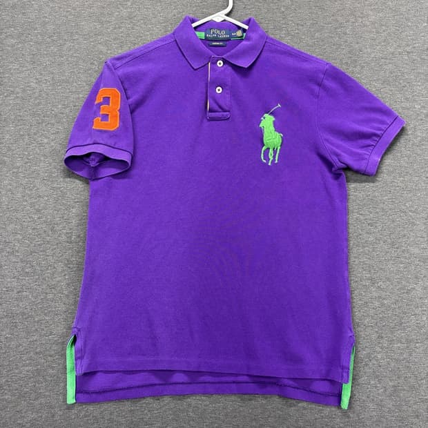 폴로 랄프로렌 빅포니 커스텀 슬림핏 폴로 셔츠 퍼플