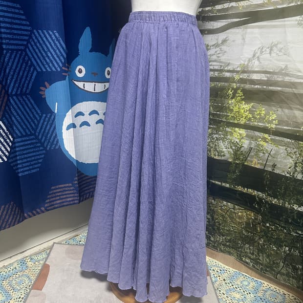 빈티지 연보라색 롱 스커트 모리 모리걸