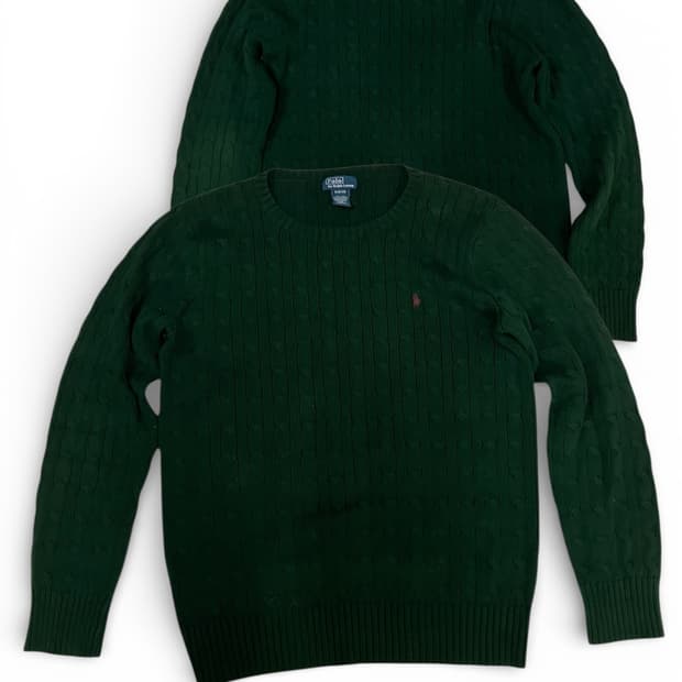폴로 랄프로렌 케이블 니트 그린 XL(18-20)