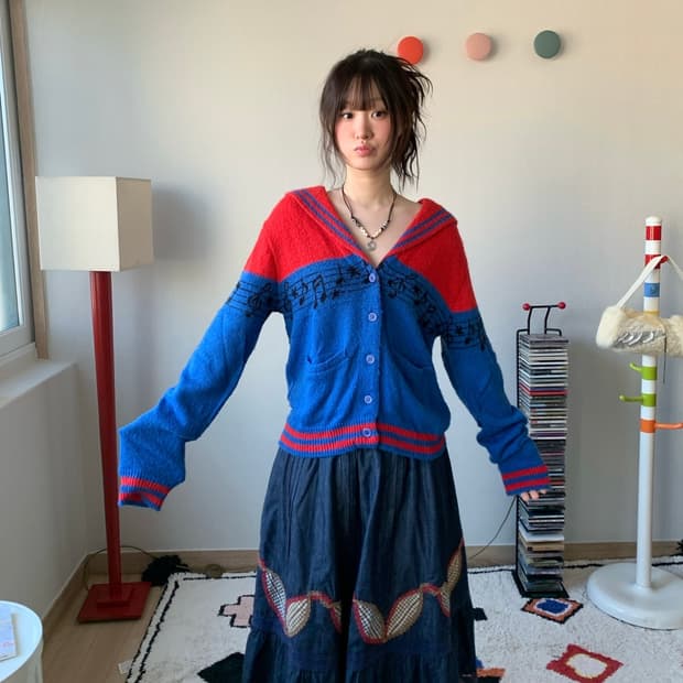 denim patchwork skirt