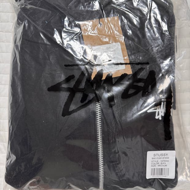 (새상품)스투시 베이직 후드집업 블랙 M