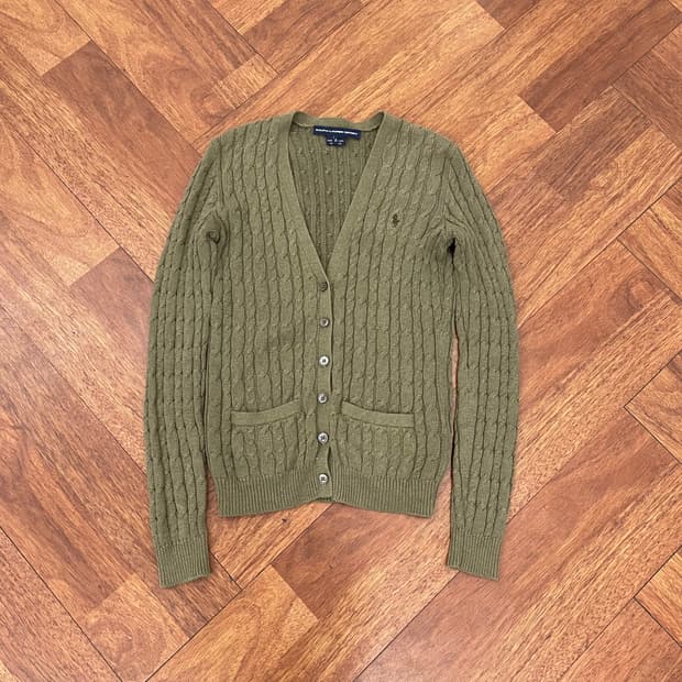 여성 폴로 케이블 가디건 