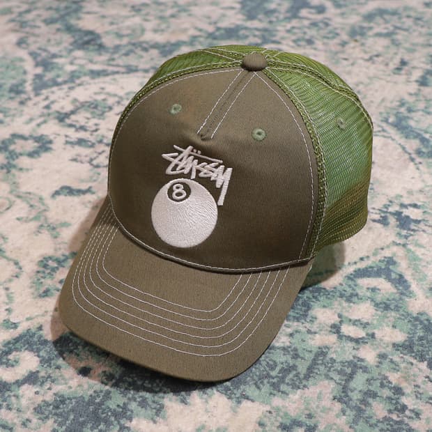 STUSSY 스투시 8볼 메쉬 트러커캡 카키 프리사이즈
