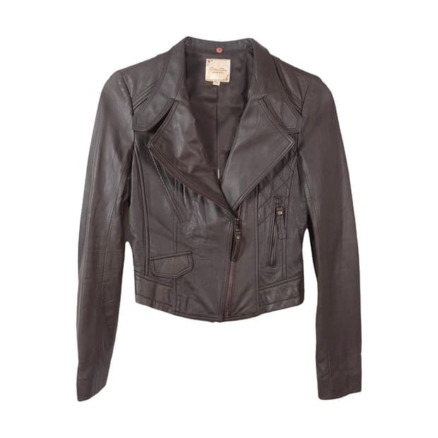 City Gee 천연 양가죽 라이더 자켓 브라운 55