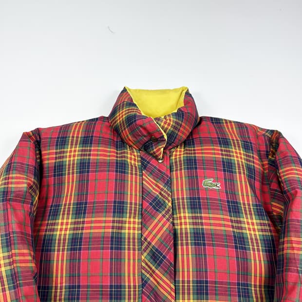 라코스테 크록 리버시블 타탄체크 패딩 점퍼 (S)