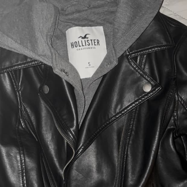 홀리스터 Hollister 후드 레더자켓 S y2k 펑크 갸루 빈티지