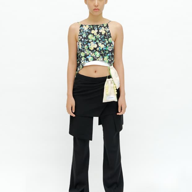 flower slip sleeveless top reversible
