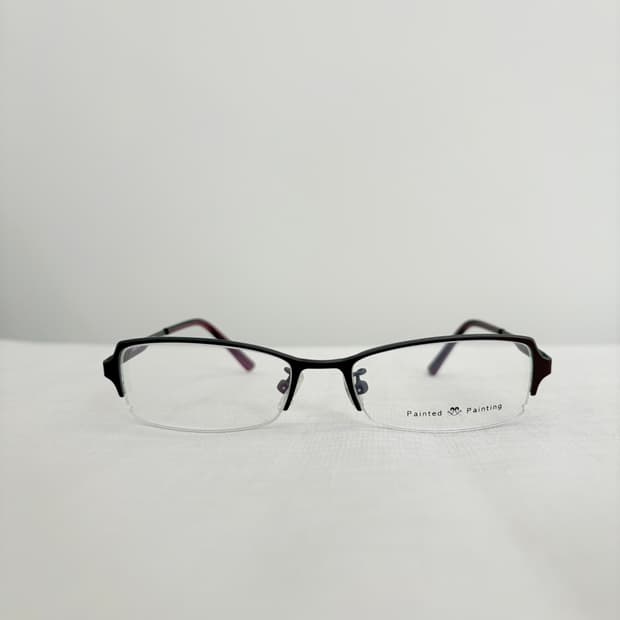 VENETIAN 무광 레드 반무테 빈티지안경