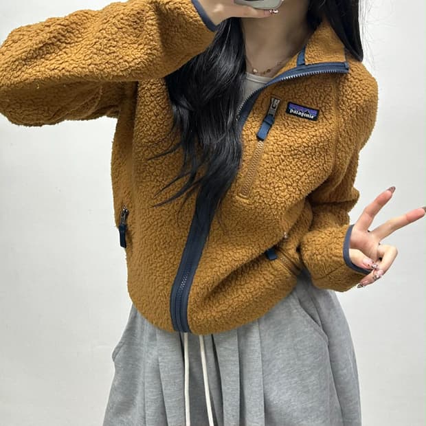 파타고니아 레트로파일 베어 브라운 쉐르파 플리스 자켓 후리스 희귀져지(M