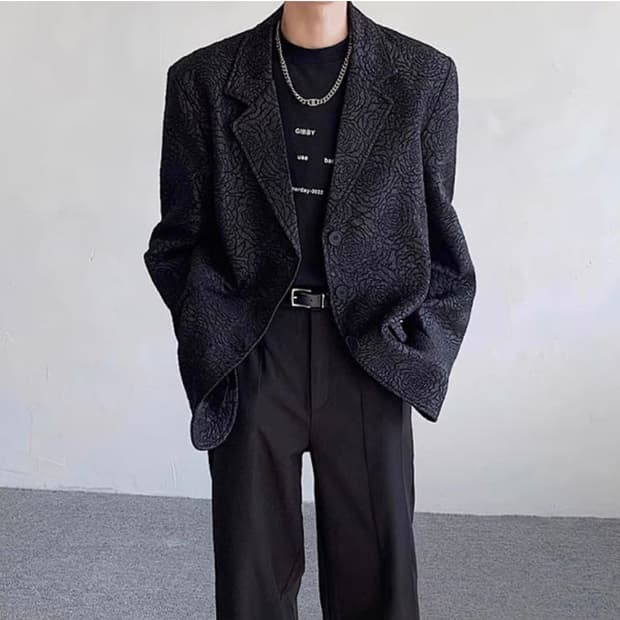 남자 엠보 플라워 블레이저 새상품