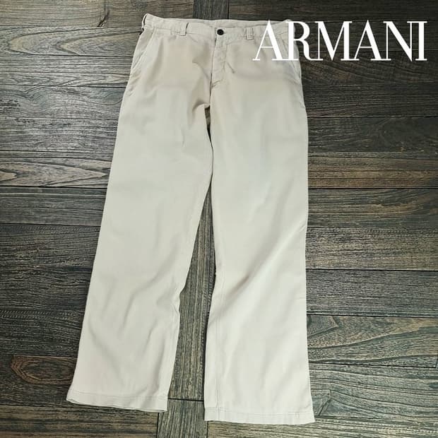 [아르마니] 루즈 스트레이트 미니멀 코튼 팬츠 아이보리 P01520