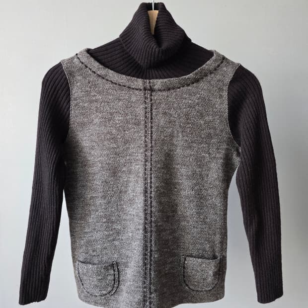 일본 빈티지 미니멀 울 니트 톱