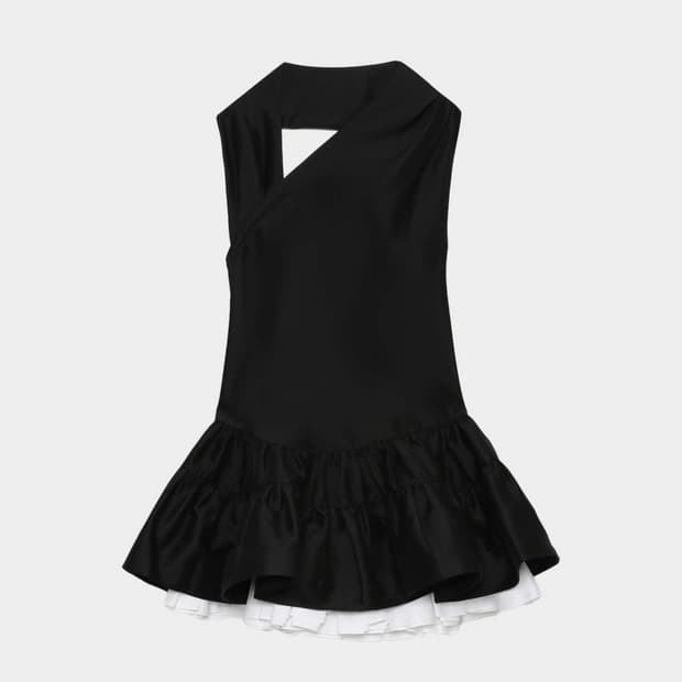 블랙 멀티레이어 버블 미니 드레스 - 6