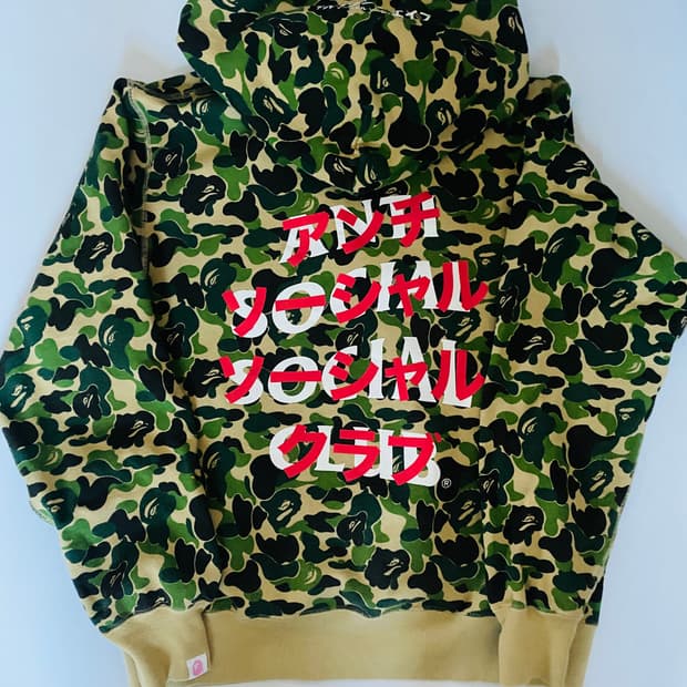 베이프 x 안티소셜소셜클럽 후드티