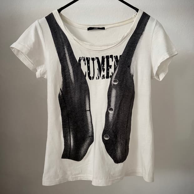 Vintage vest print t-shirt