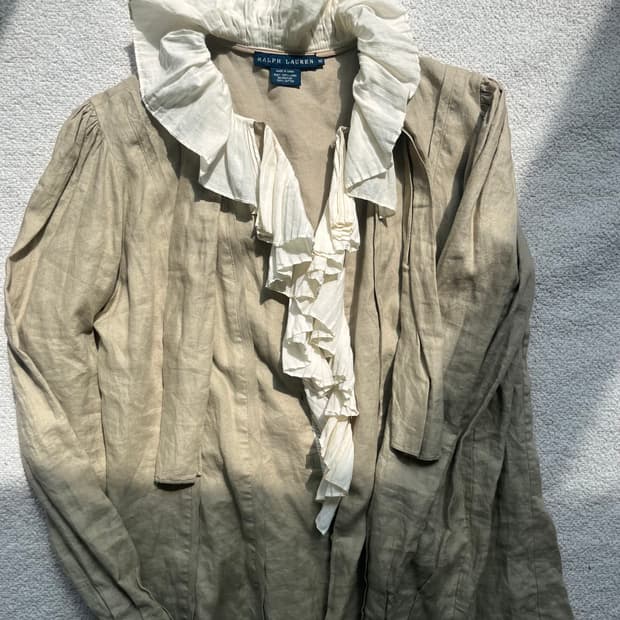 랄프로렌 린넨 프릴 블라우스 자켓 해