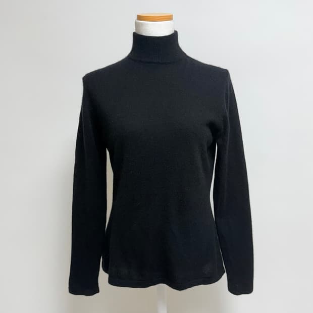 [캐시미어 100%] 블랙 하프넥 긴팔 니트 M