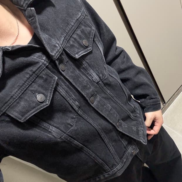 토니웩 데님 트러커 워시드블랙 L