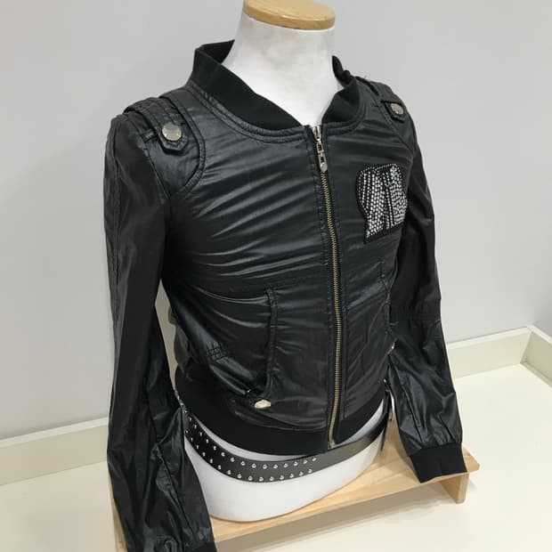 Black vintage bike jacket 
