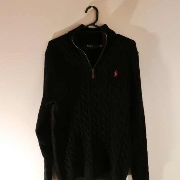 폴로 랄프로렌 하프집업 꽈배기 니트