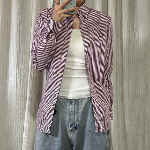 폴로 랄프로렌 스트라이프 슬림핏 셔츠