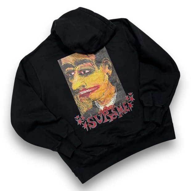 슈프림 18AW 포트레이트 아트 다크 후디