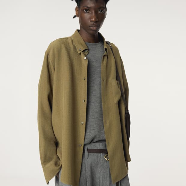 렉토 25FW 빈티지 자카드 셔츠 카키