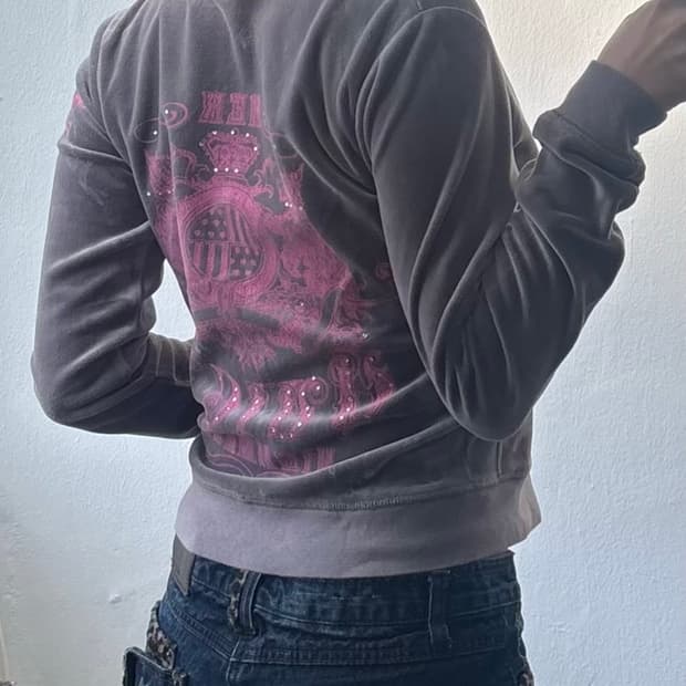 Juicy Couture Velvet Cubic Hood Zip-Up