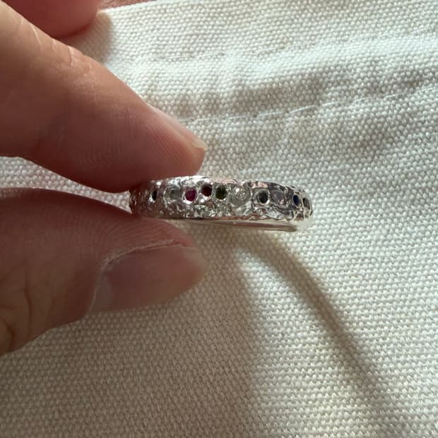 빈티지 스톤 세팅 리얼 실버 반지 22호