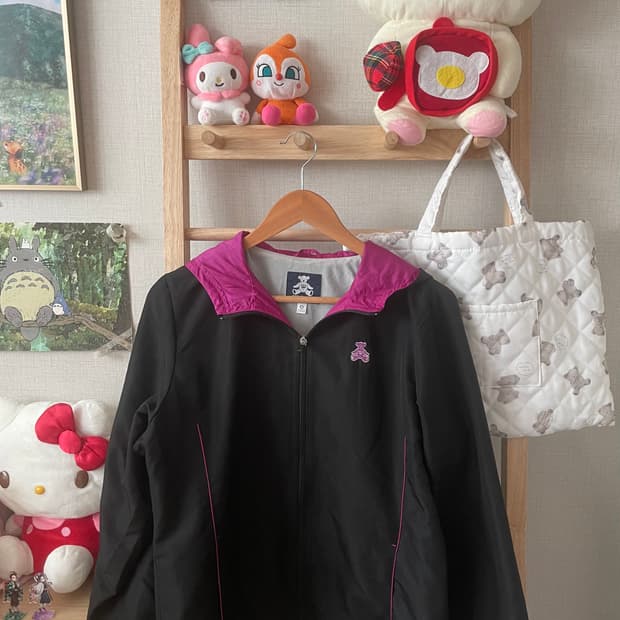 모리걸 빈티지 곰돌이 바람막이 💜🐻