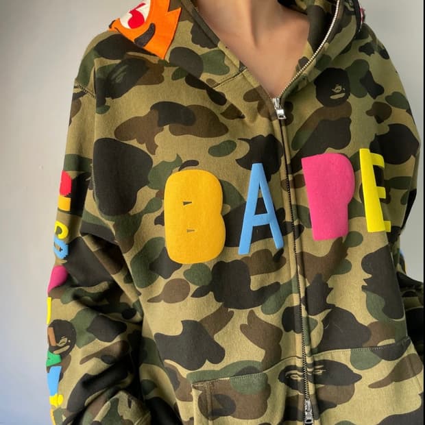 베이프x레디메이드 한정판 콜라보 집업 XL