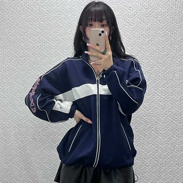 챔피온 올드스쿨 레트로 플레이로고 져지 집업 M C12336