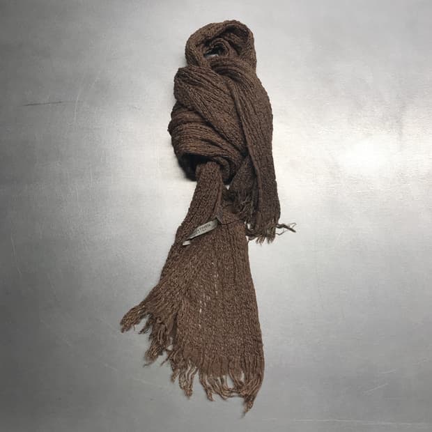 보테가베네타 린넨 혼방 머플러 브라운